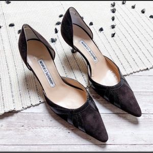 Manolo Blahnik Suede d’Orsay Pumps Leather Size 6